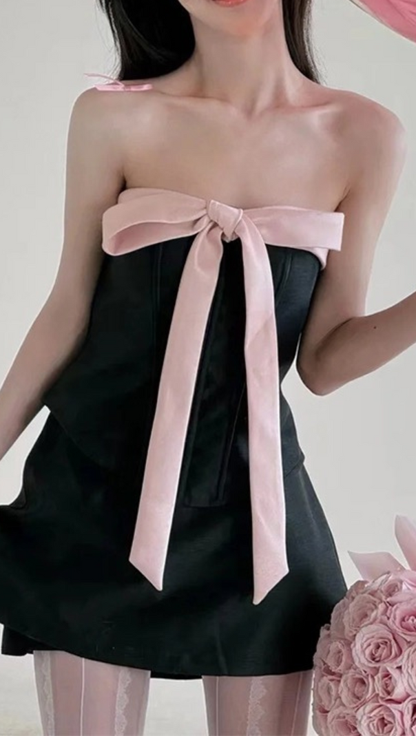 AIIZIE TIE EMBELLISHED BANDEAU TOP SKIRT SUIT - product image