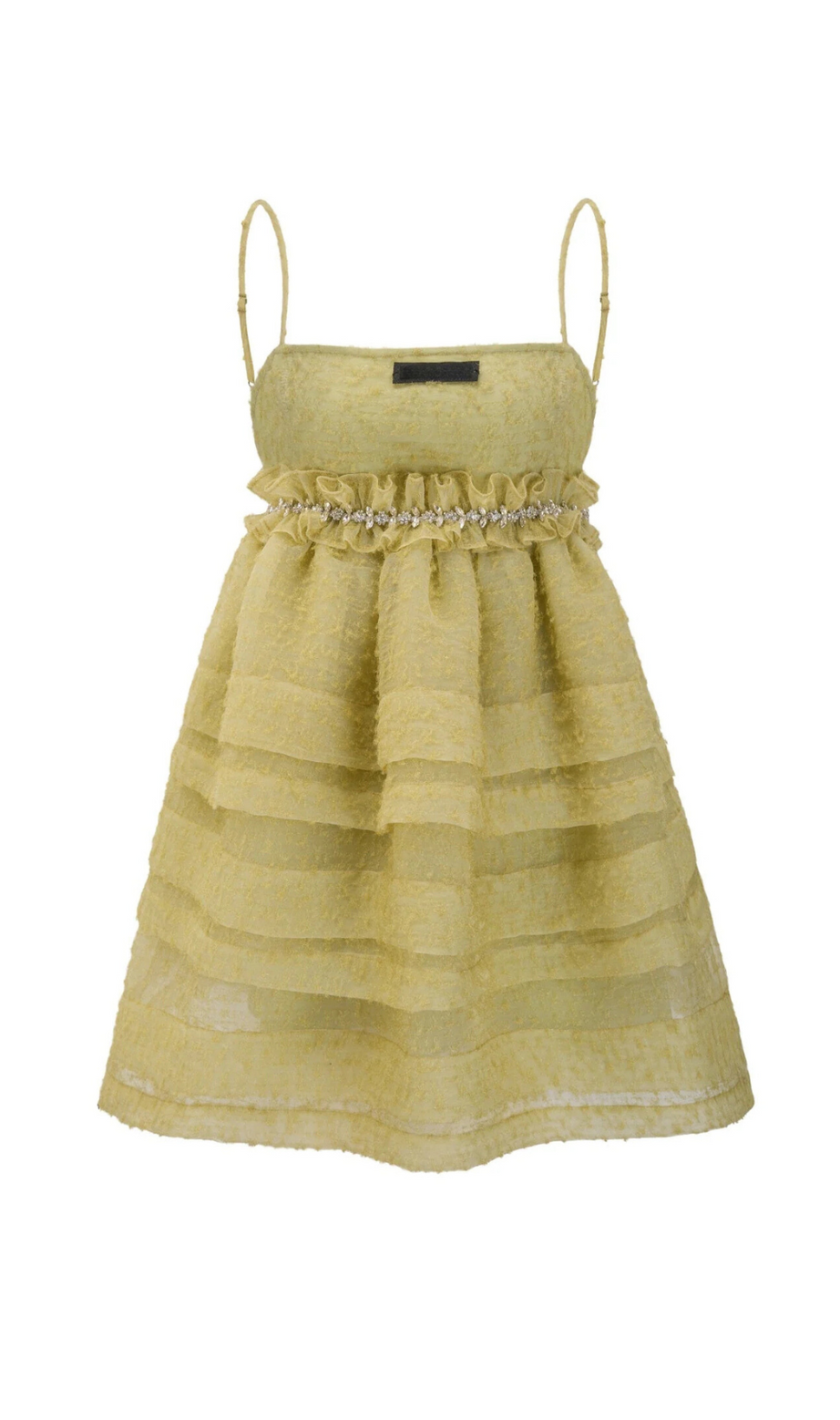 Grünes strukturiertes Camisole-Minikleid 