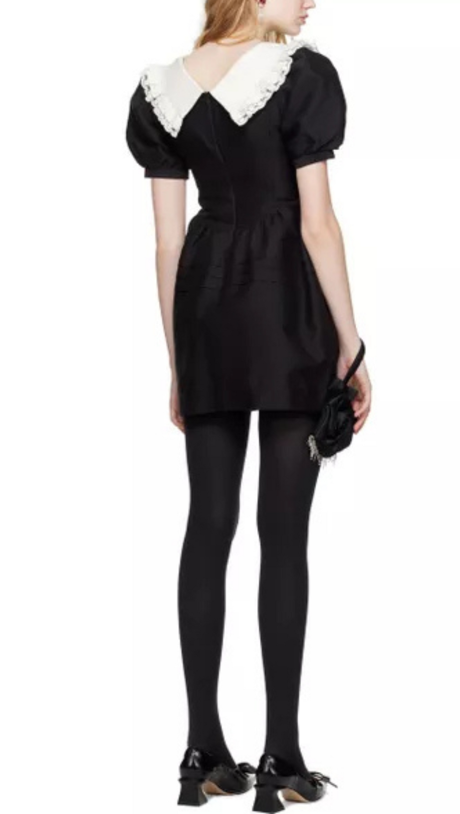 RUFFLES V-NECK CUTOUT MINI DRESS