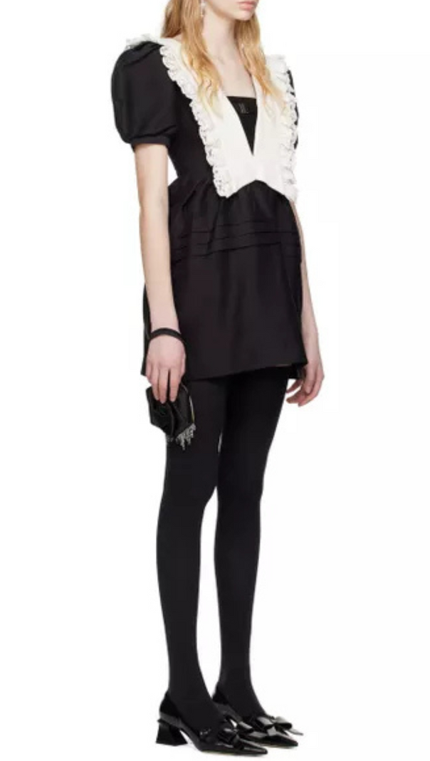 AIIZIE RUFFLES V-NECK CUTOUT MINI DRESS - product image
