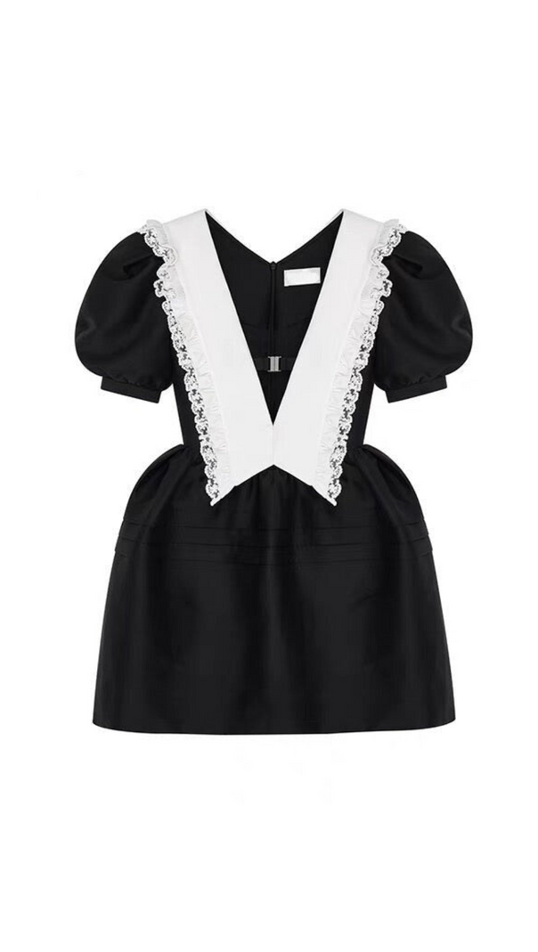 AIIZIE RUFFLES V-NECK CUTOUT MINI DRESS - product image