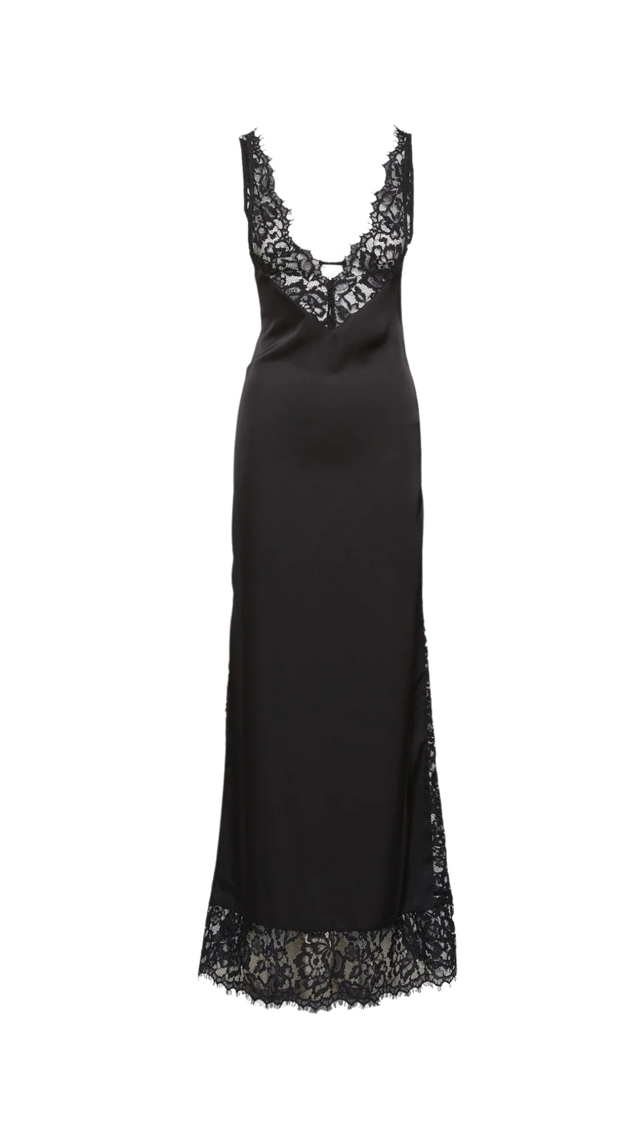 LACE-TRIM V-NECK SLIP DRESS