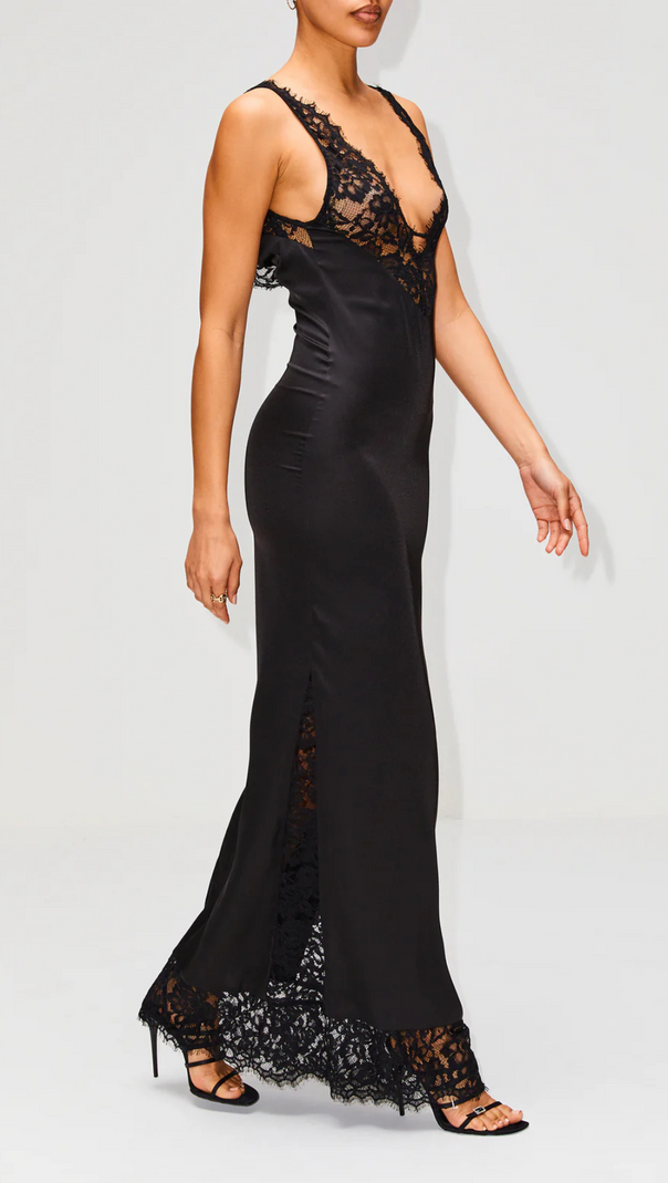 AIIZIE LACE-TRIM V-NECK SLIP DRESS - product image