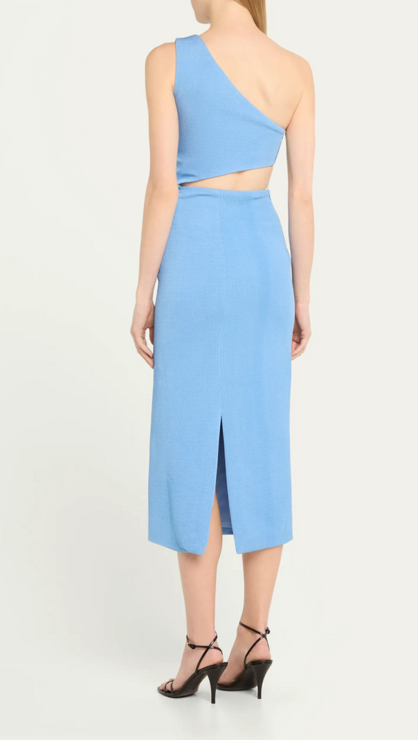 AIIZIE FLOWER APPLIQUE ONE-SHOULDER MIDI DRESS - product image