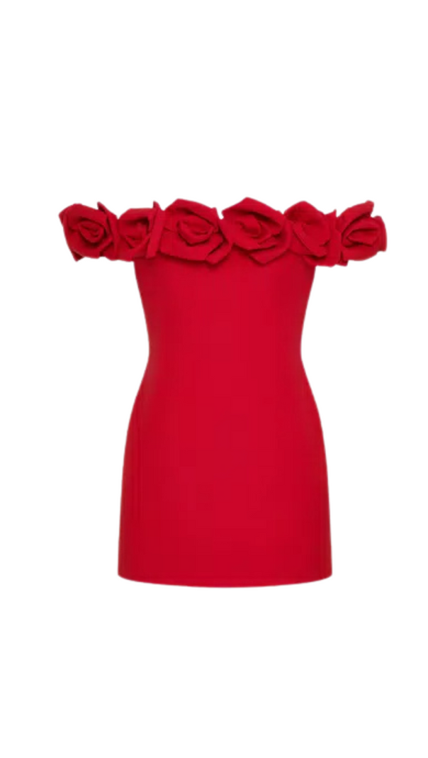 AIIZIE FLORAL EMBELLISHED CREPE MINI DRESS - product image