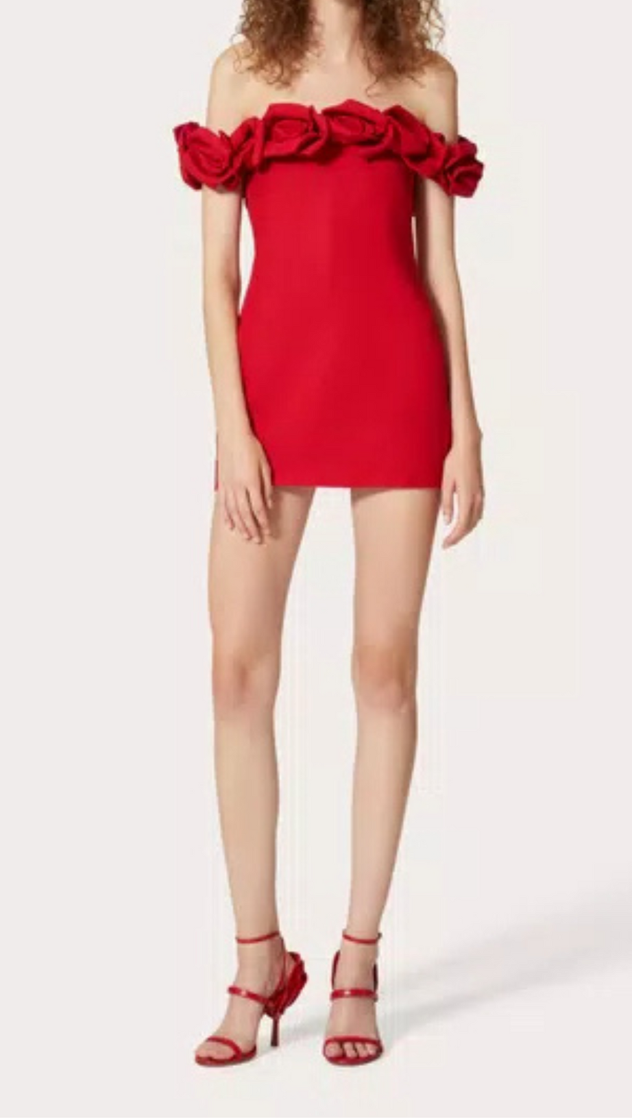 FLORAL EMBELLISHED CREPE MINI DRESS