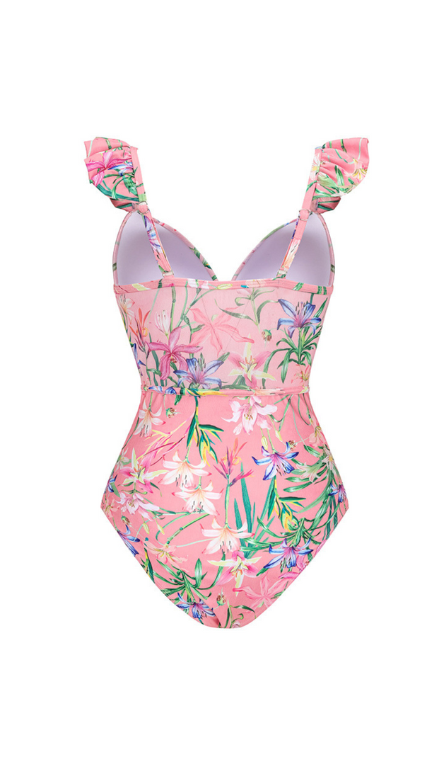 AIIZIE RUFFLE TRIM ONE PIECE SWIMSUIT - product image