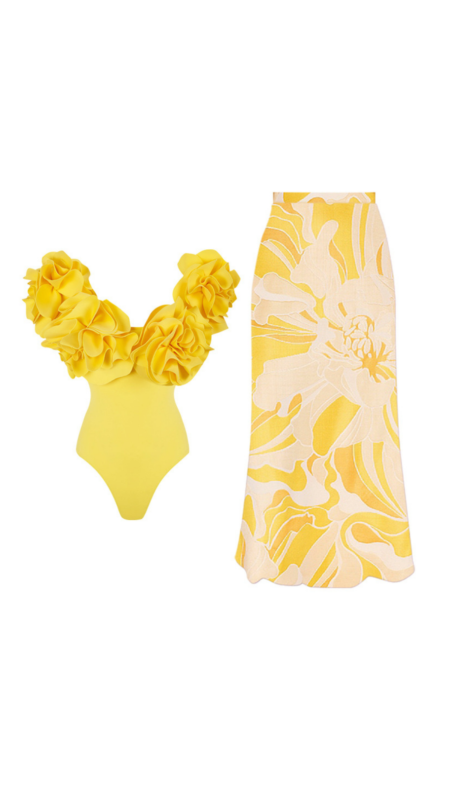 FLOWER SWIMWEAR TWO PIECE SET