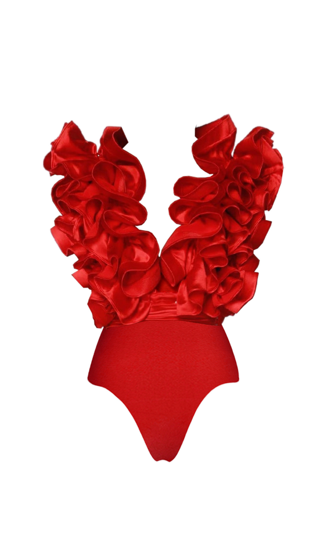 Women's Three-dimensional Deep V One-piece Swimsuit Flower Print Neck Tie One-piece Swimsuit