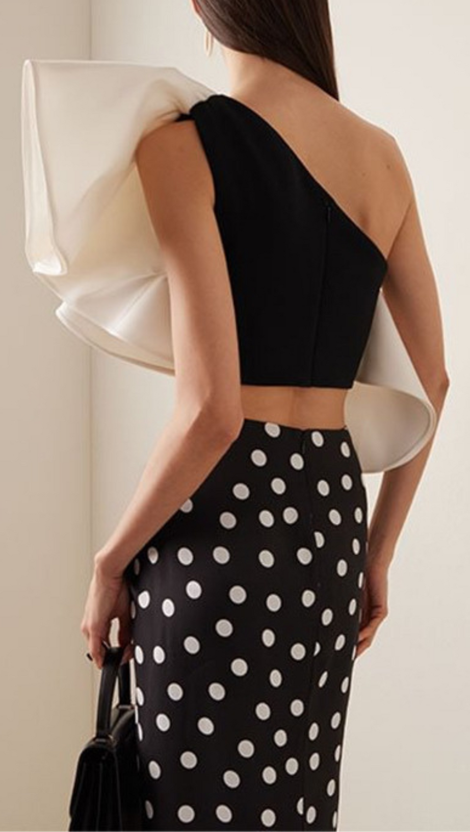 ONE-SHOULDER RUFFLED SILK-FAILLE SWIMWEAR SET