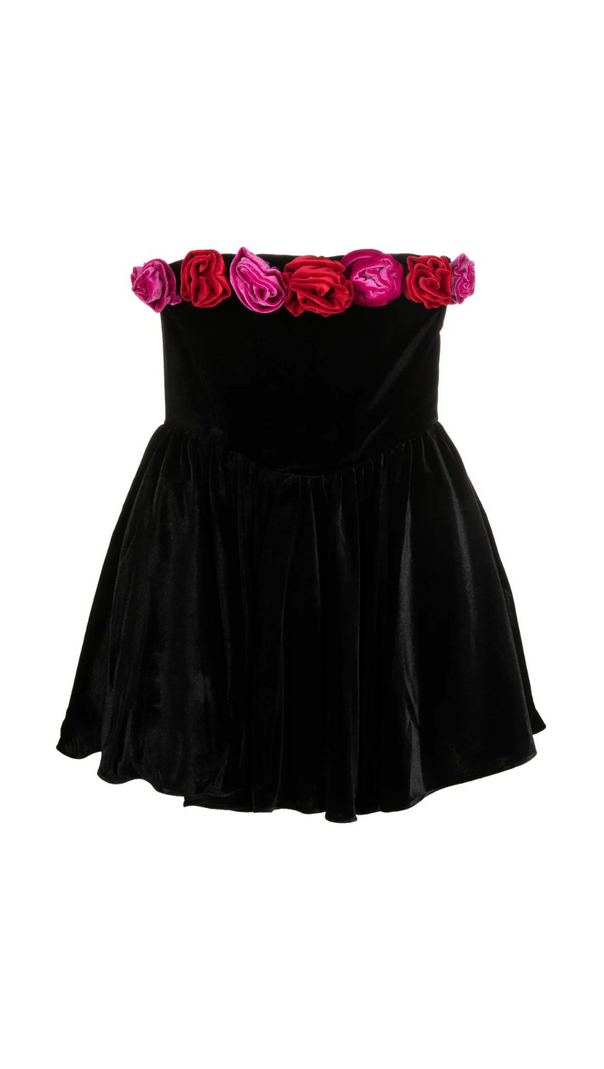 AIIZIE OFF-SHOULDER FLORAL-APPLIQUE MINI DRESS - product image