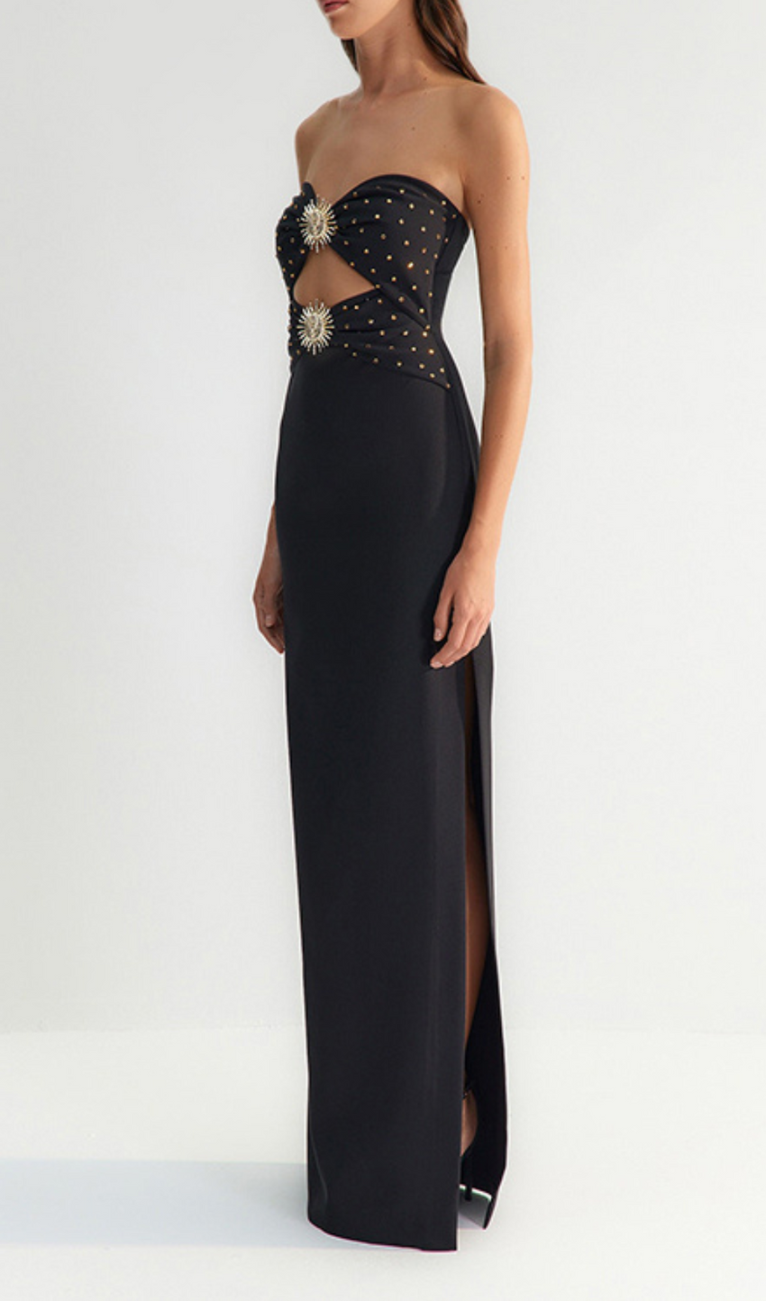 Off Shoulder Rhinestone Trim Bandage Dress main image 1