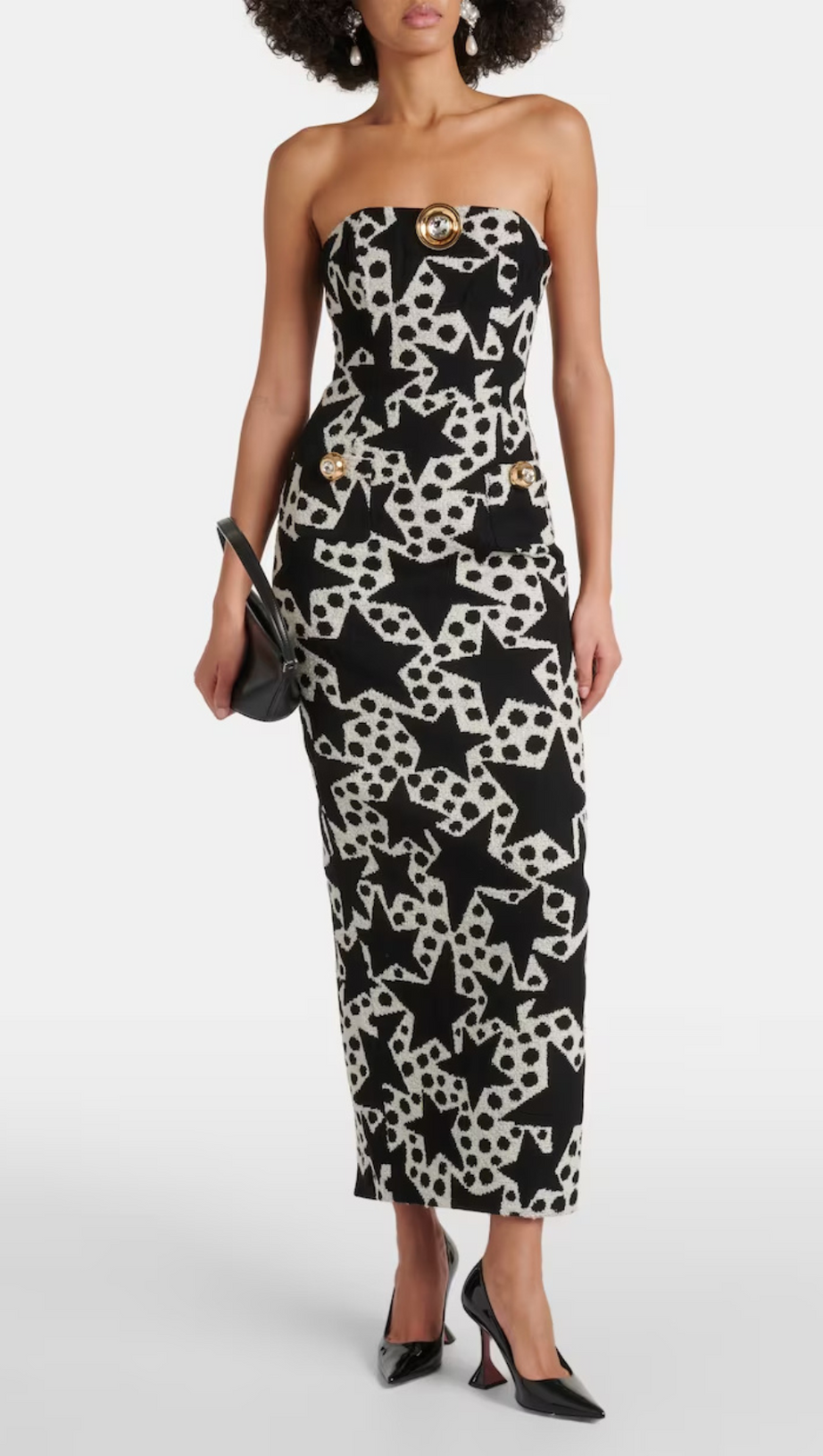 MEDALLION-PENDANT JACQUARD MAXI DRESS