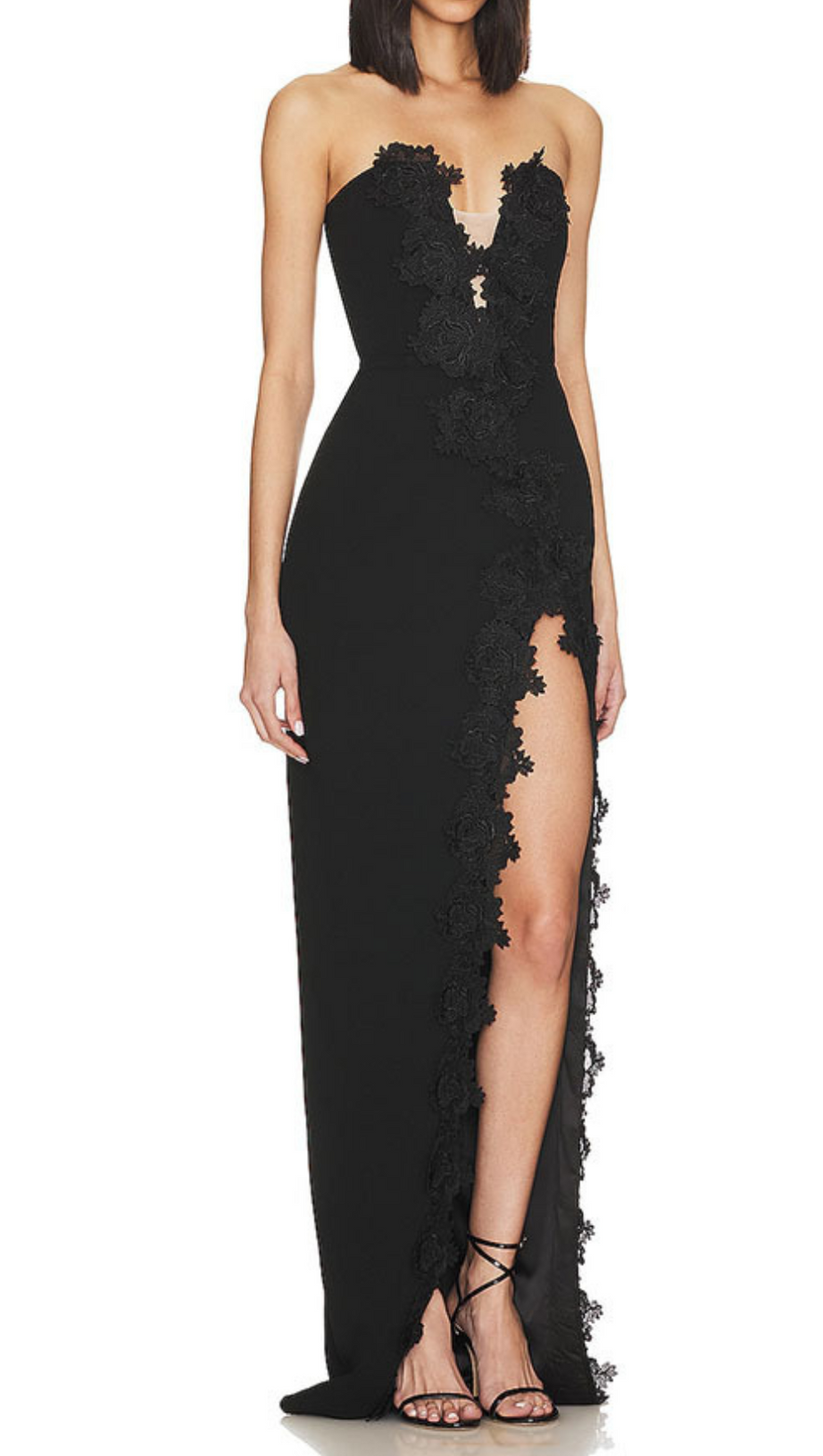 HIGH SPLIT STRAPLESS GOWN