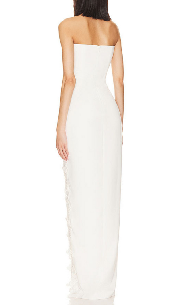 AIIZIE HIGH SPLIT STRAPLESS GOWN IN WHITE - product image