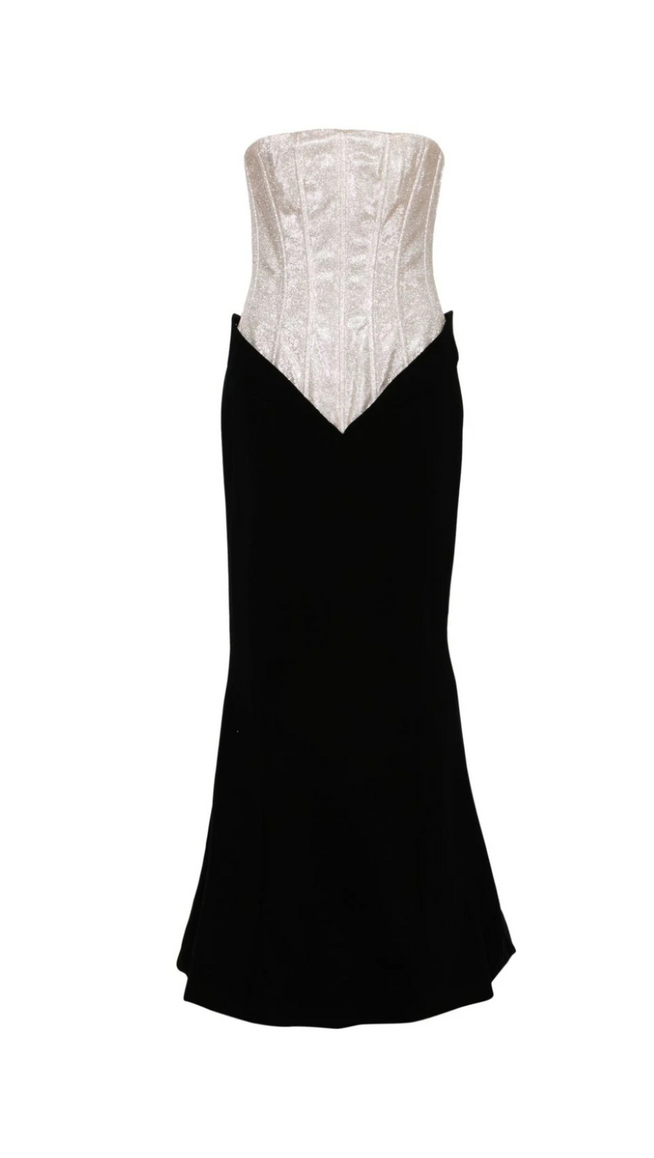 OFF-SHOULDER GLITTERED CREPE GOWN