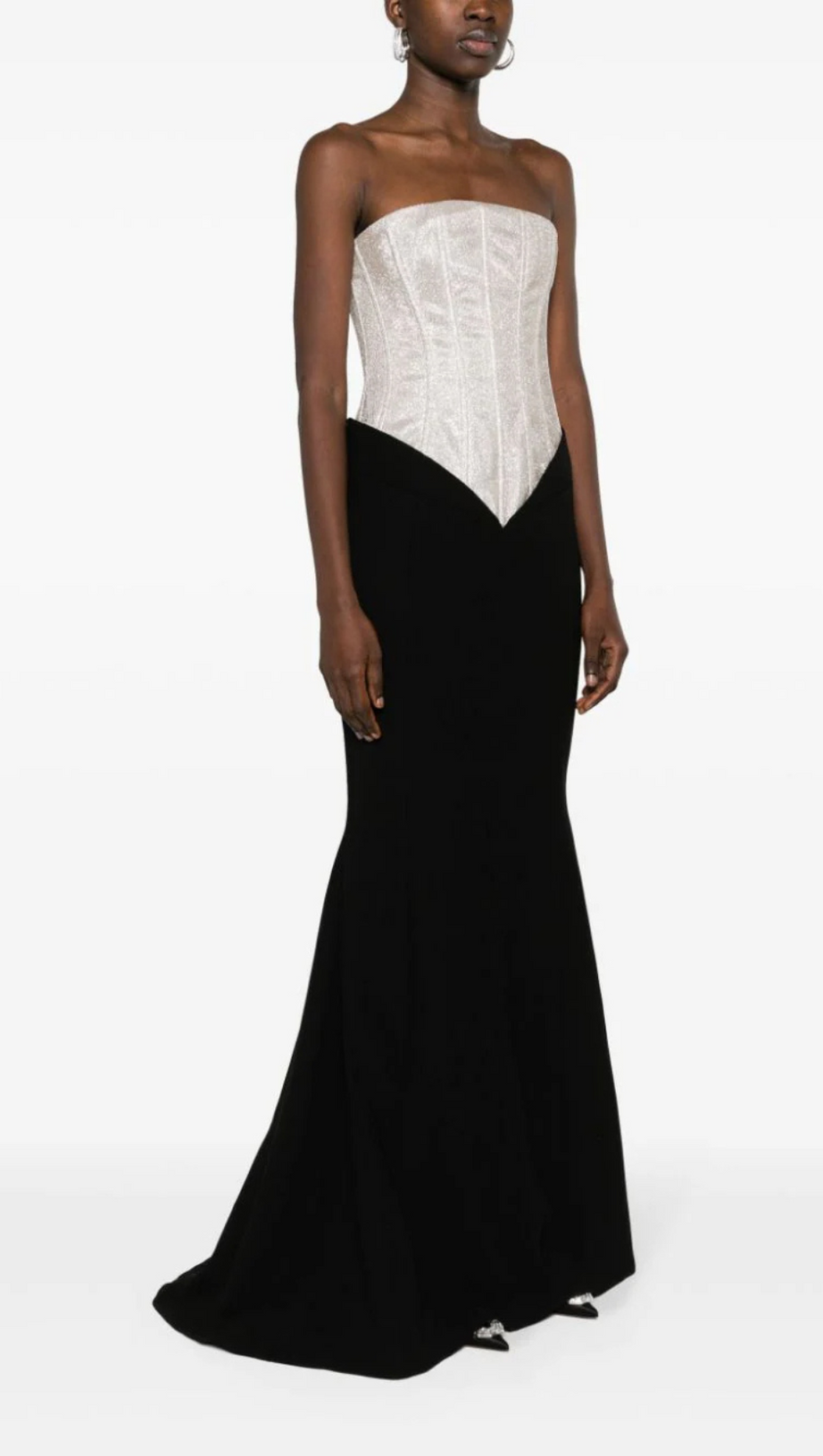 OFF-SHOULDER-KLEID AUS GLITZER-CRÊPE 