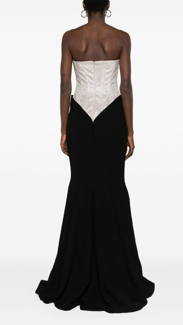 AIIZIE OFF-SHOULDER GLITTERED CREPE GOWN - product image