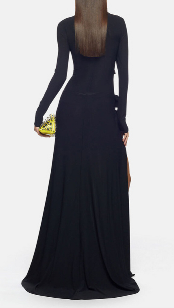 AIIZIE LONG SLEEVE CUTOUT SPLIT MAXI DRESS - product image