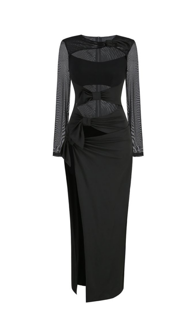 AIIZIE LONG SLEEVE CUTOUT SPLIT MAXI DRESS - product image