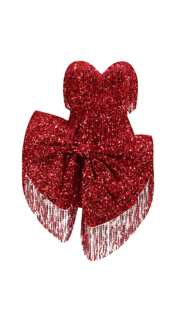 AIIZIE CRYSTAL-EMBELLISHED BOW CORSET MINI DRESS - product image