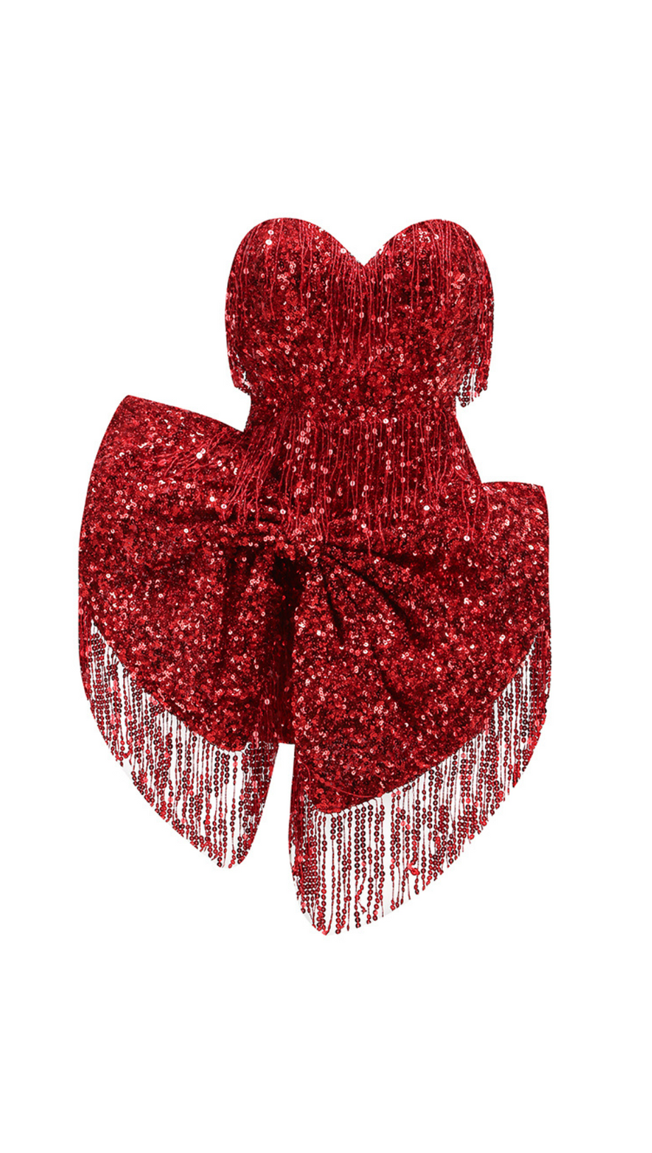 CRYSTAL-EMBELLISHED BOW CORSET MINI DRESS