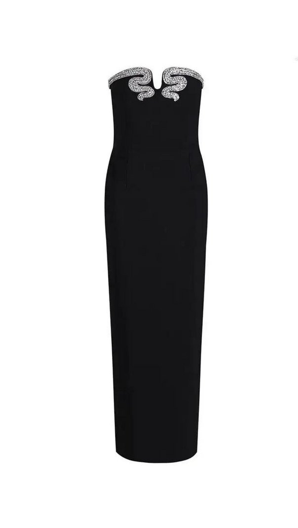 AIIZIE CRYSTAL-EMBELLISHED STRAPLESS GOWN - product image