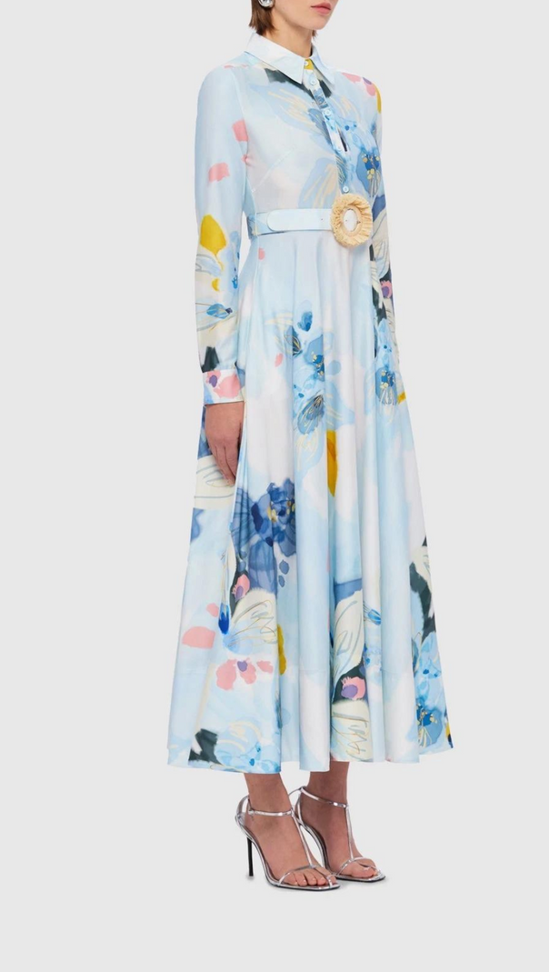 AIIZIE TRANQUILITY PRINT SHIRT MIDI DRESS - product image