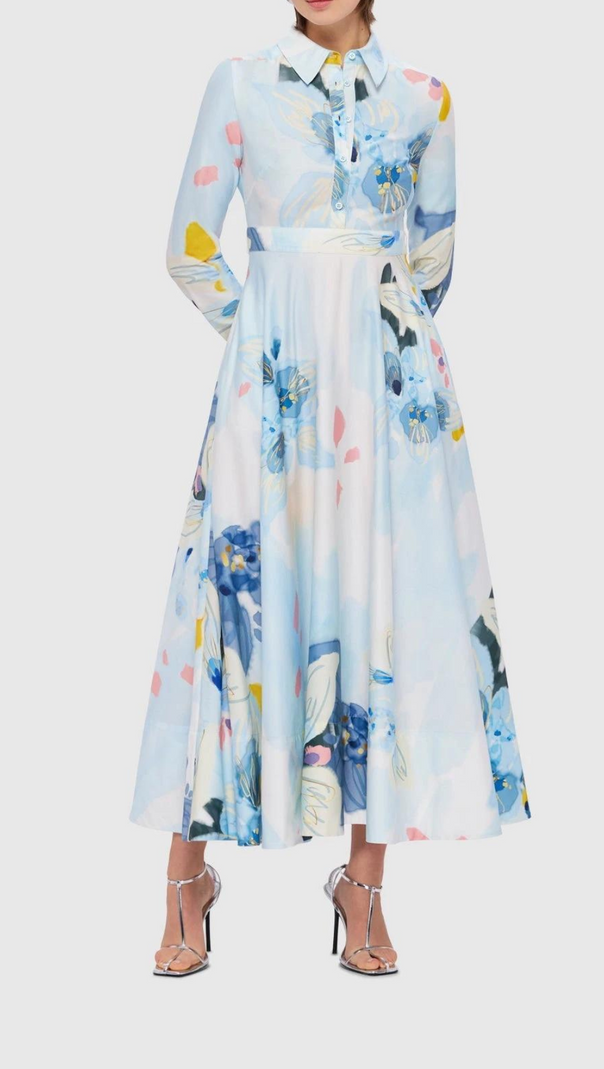 AIIZIE TRANQUILITY PRINT SHIRT MIDI DRESS - product image