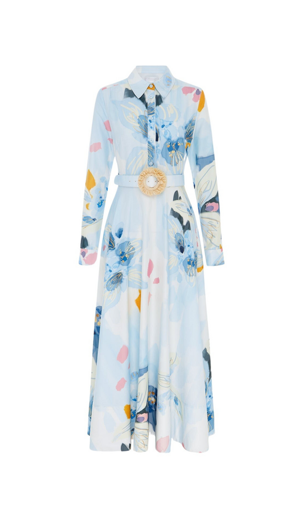 AIIZIE TRANQUILITY PRINT SHIRT MIDI DRESS - product image
