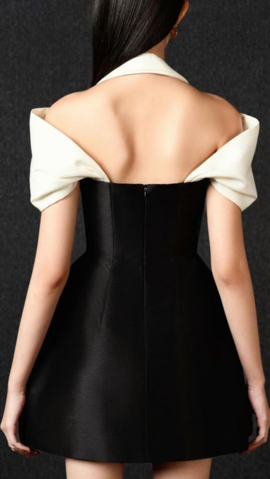 A-LINE HALTER NECK TAFFETA MINI DRESS