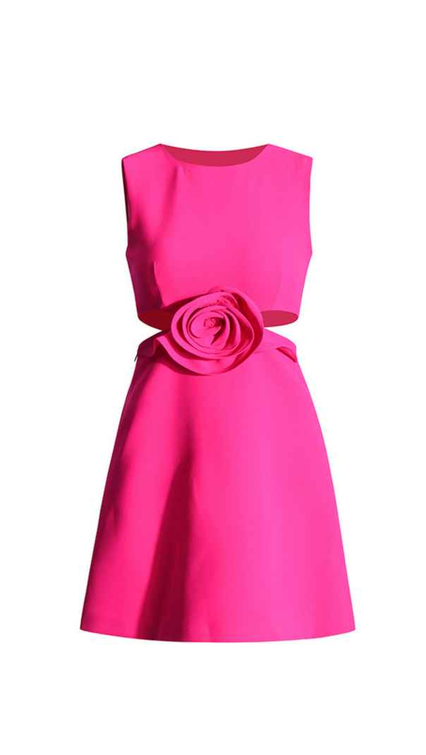 AIIZIE SLEEVELESS CUTOUT FLOWER MINI DRESS - product image