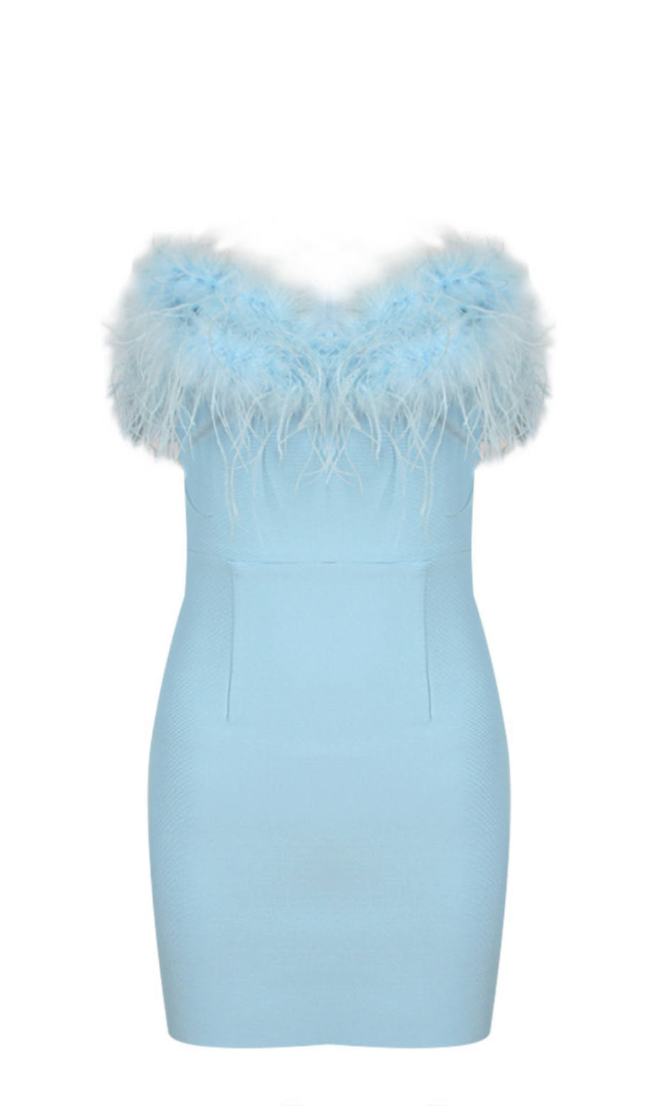 MINI ABITO CON PIUME BLU REALE
