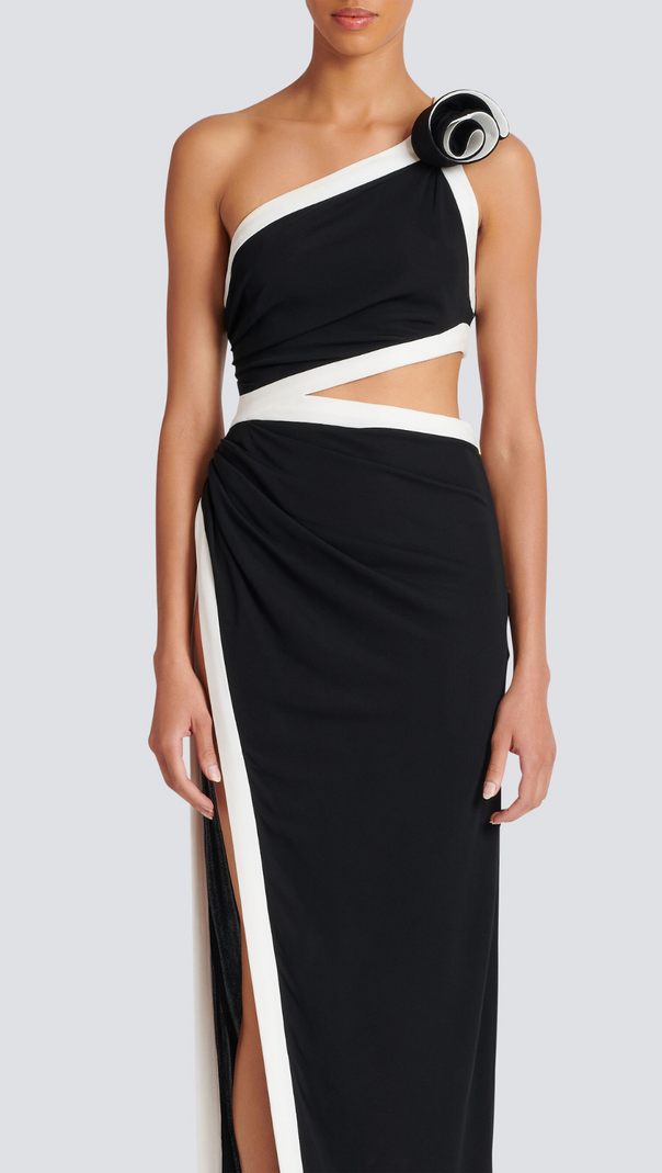 AIIZIE ASYMMETRIC DRESS WITH ROSE DETAIL - product image