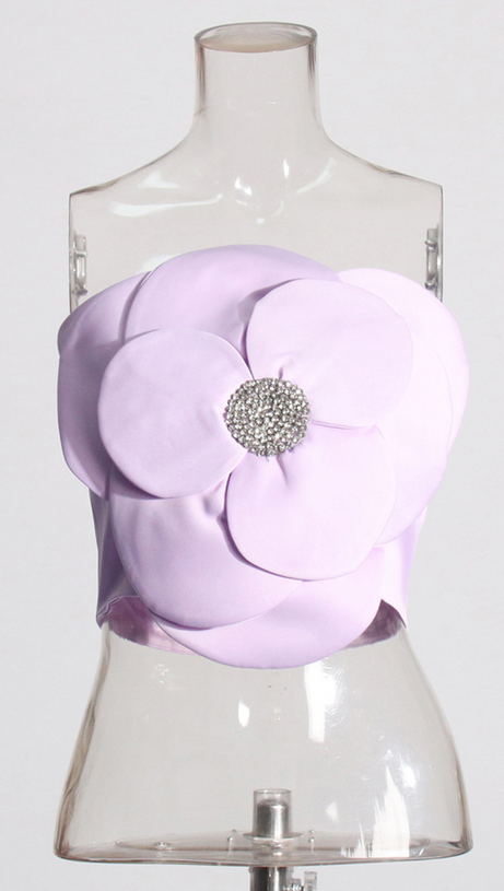 3D BLUMEN TOPS IN LILA