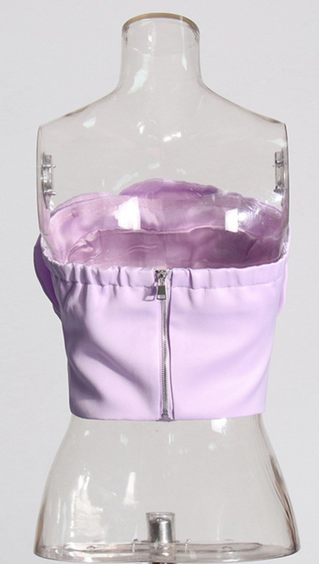 3D BLUMEN TOPS IN LILA