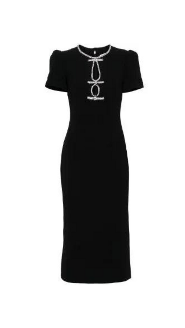 AIIZIE BLACK RHINESTONE-EMBELLISHED MIDI DRESS - product image