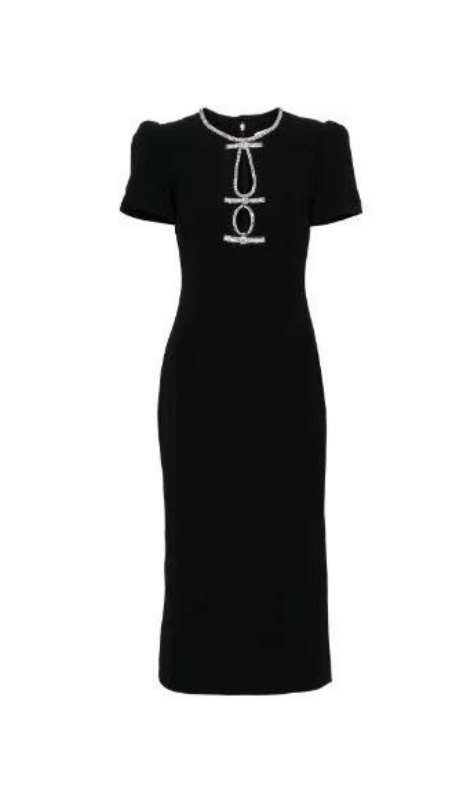 ABITO MIDI CON STRASS NERO