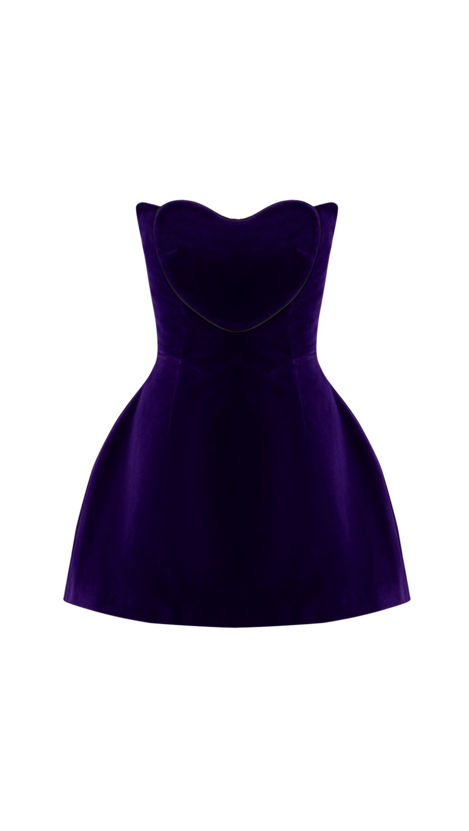 OFF SHOULDER HEART VELVET MINI DRESS