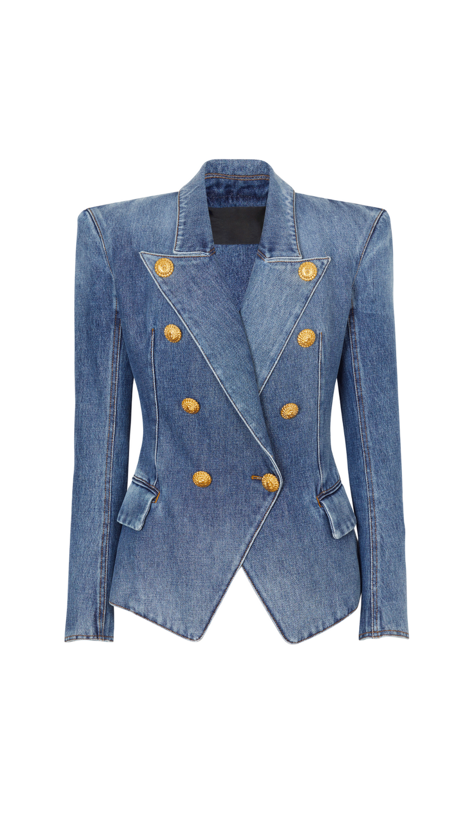 8-BUTTON DENIM JACKET IN NAVY