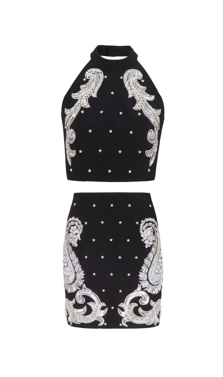 SET MINI ABITO BAROCCO RICAMATO CON STELLE