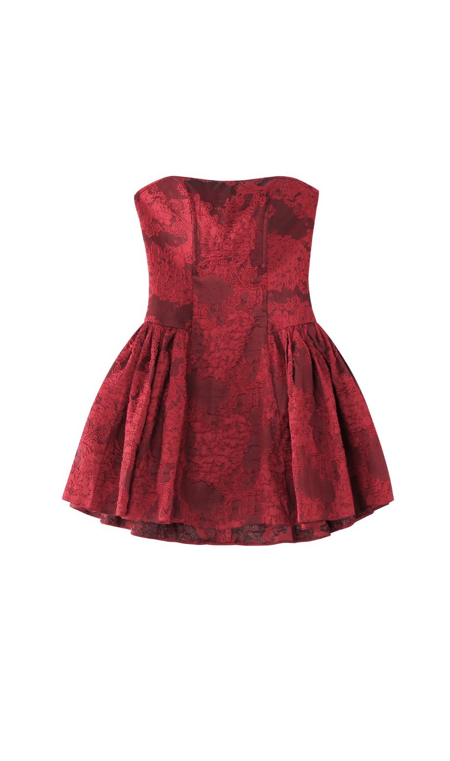 MINI ABITO STAMPATO CON SPALLE SCOPERTE IN ROSSO