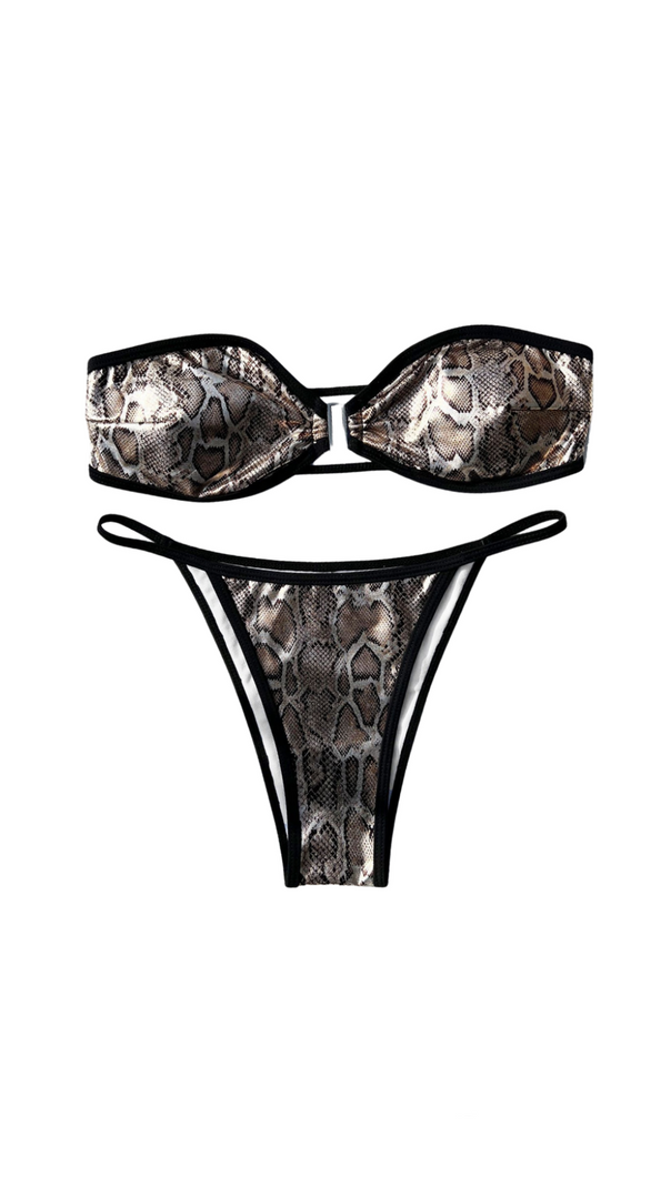 AIIZIE SNAKE PRINTED BIKINI TWO PIECE SET - product image