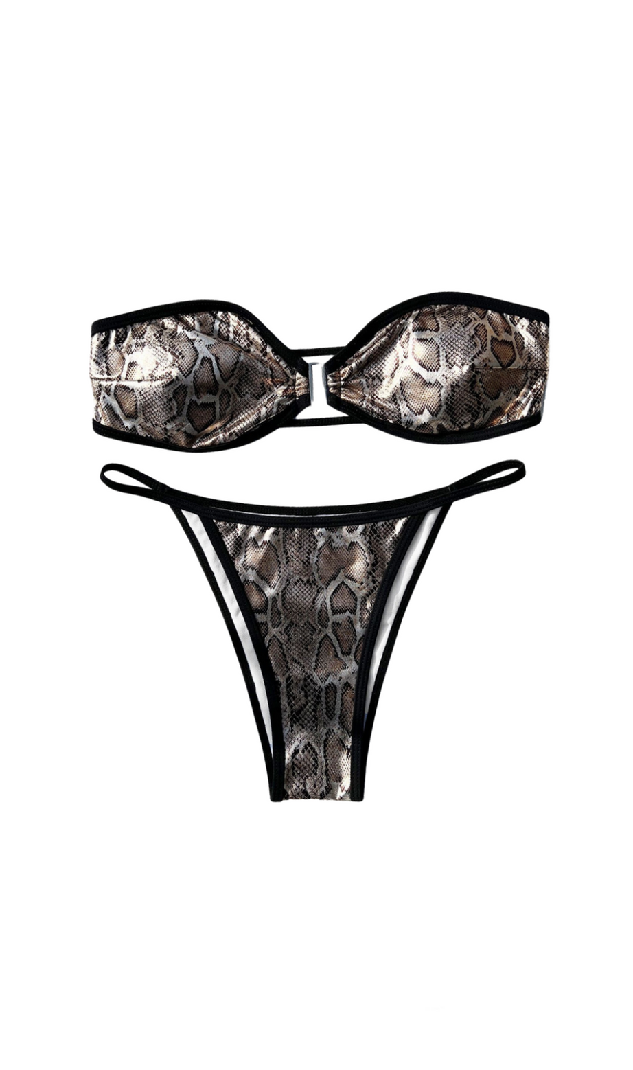 Zweiteiliger Bikini mit Schlangenmuster