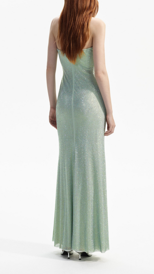 AIIZIE MINT RHINESTONE STRAPLESS MAXI DRESS - product image