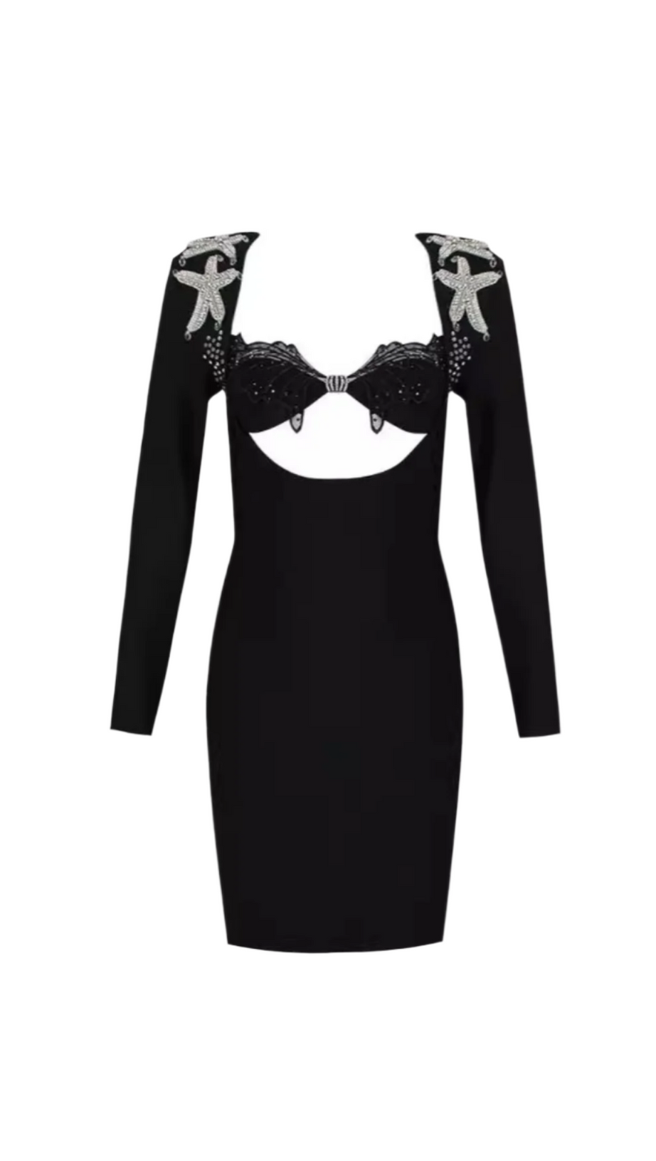 AGGELOS LONG SLEEVE CUTOUT BANDAGE DRESS