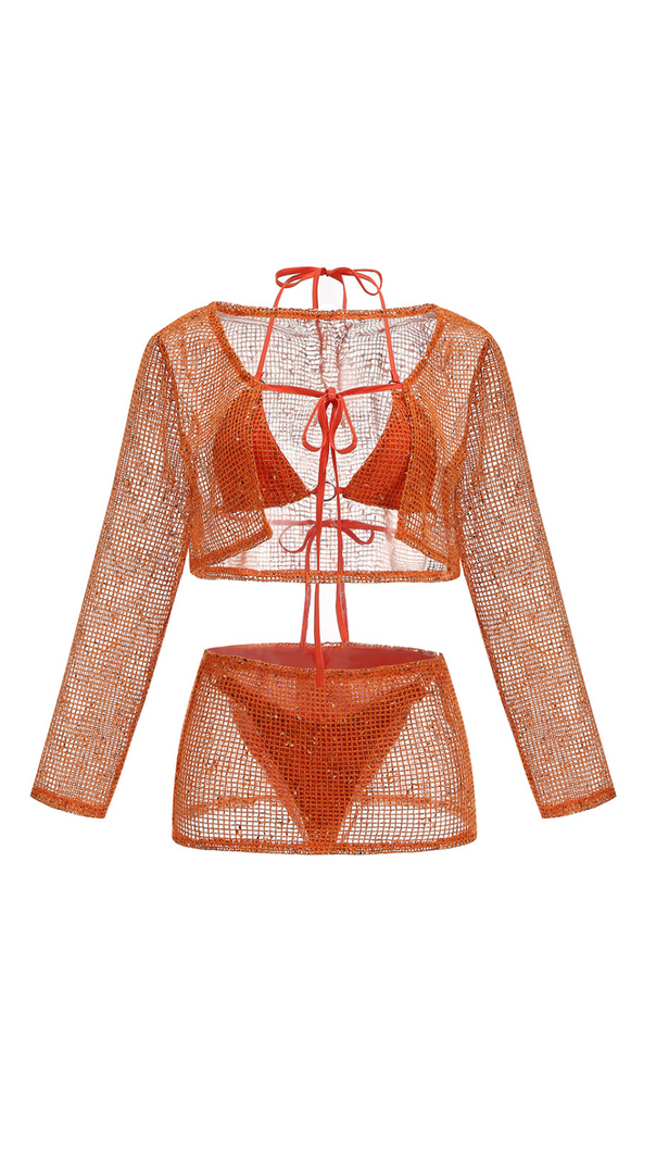 AIIZIE CITRUS SWIMWEAR 4 PIECE SET - product image