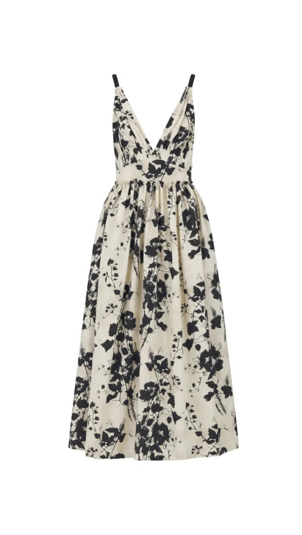 AIIZIE V NECK FLORAL PRINTED MINI DRESS IN WHITE - product image