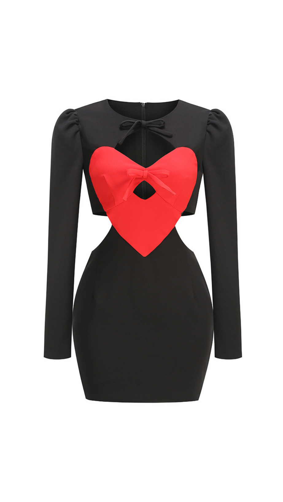 HEART BOW CUTOUT MINI DRESS