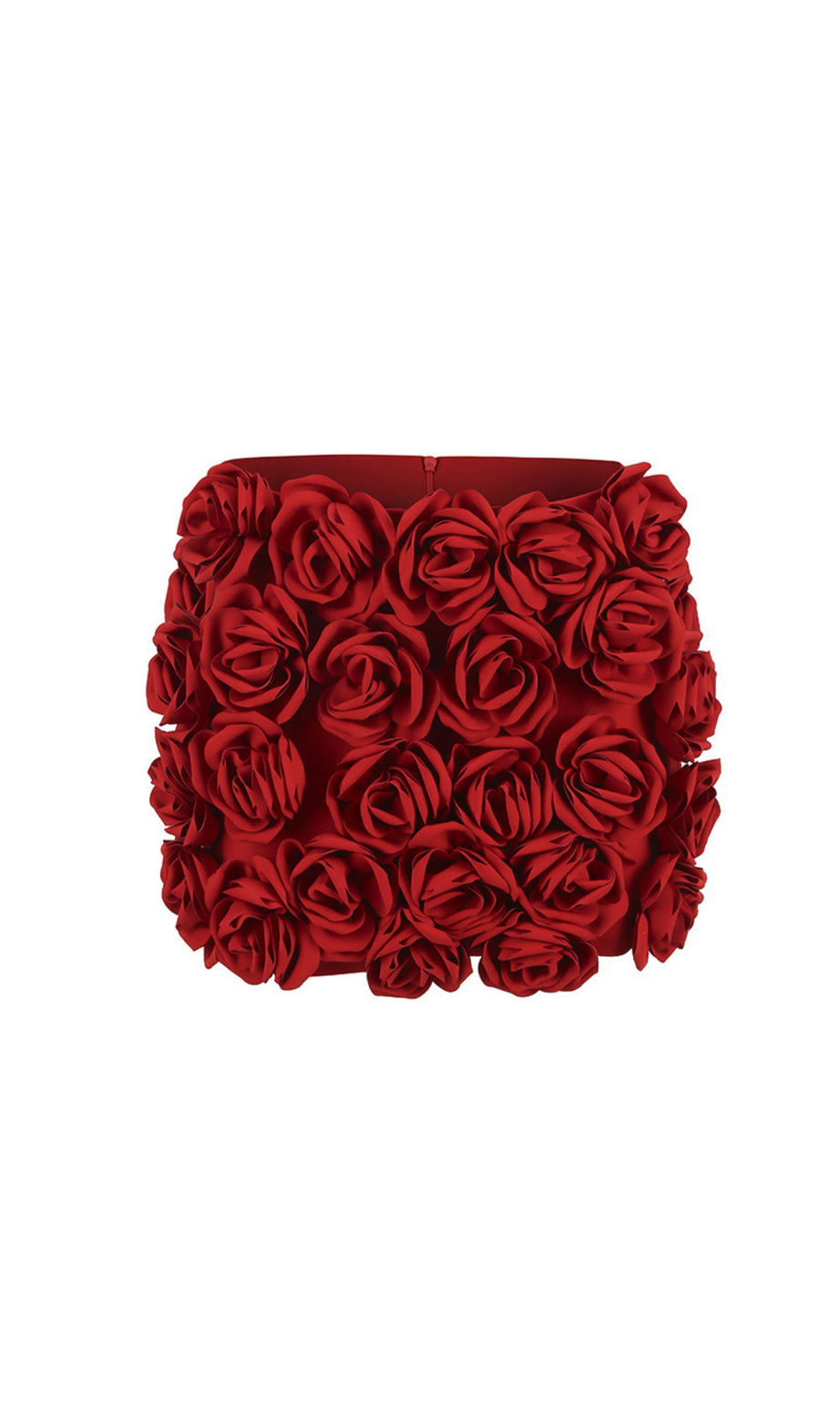 ROCK MIT 3D-BLUMENVERZIERUNG IN ROT